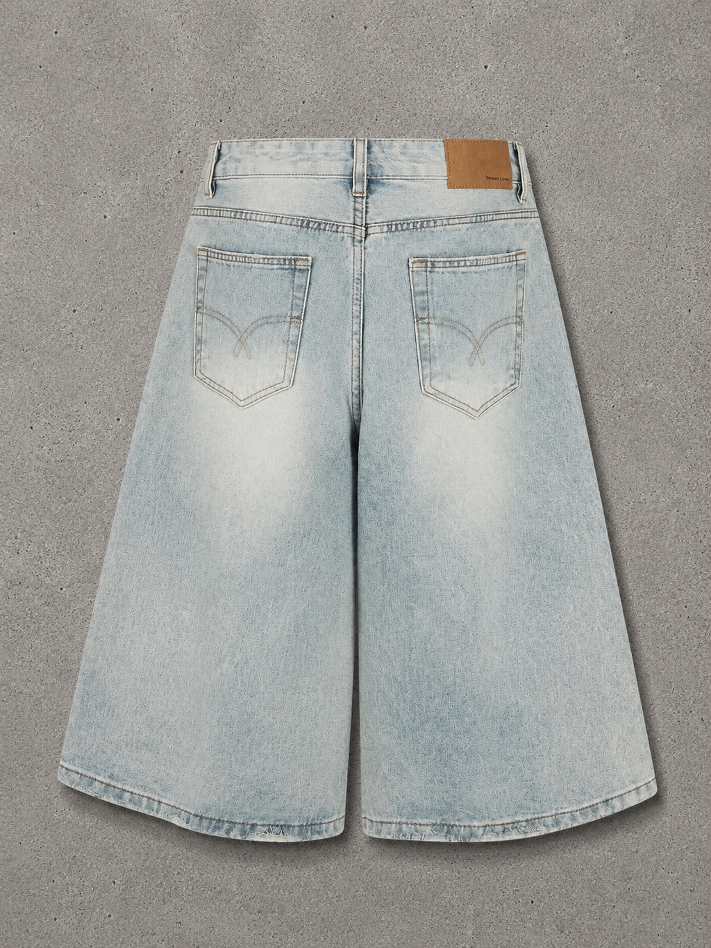 Men's Wash Wide Leg Denim Shorts