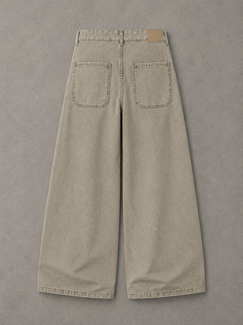 Double Knee Wide-Leg Pants