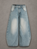 Men's Washed Wide Leg Baggy Jeans