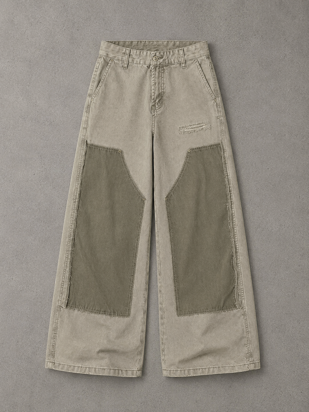 Double Knee Wide-Leg Pants