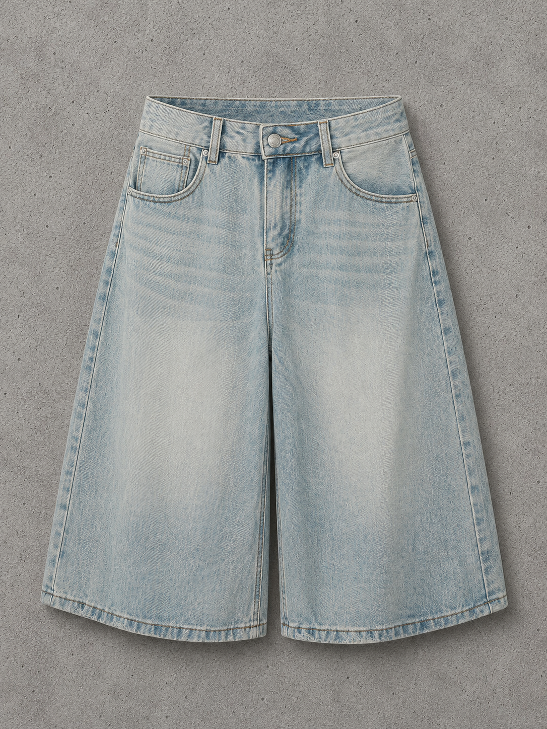 Men's Wash Wide Leg Denim Shorts