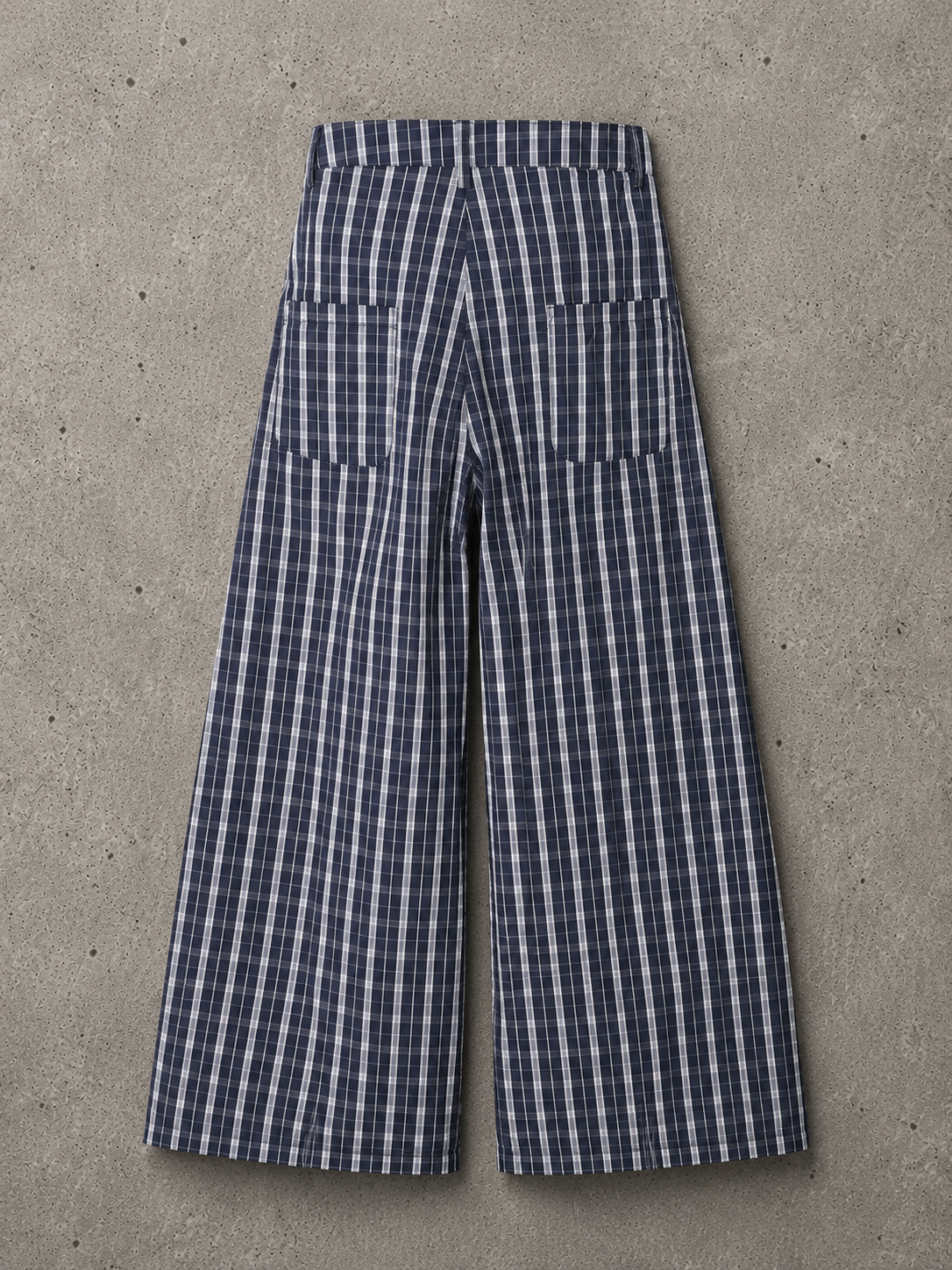 Men's Wide Leg Plaid Button-Front Pants