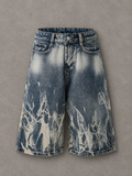 Men's Acid Wash Denim Shorts